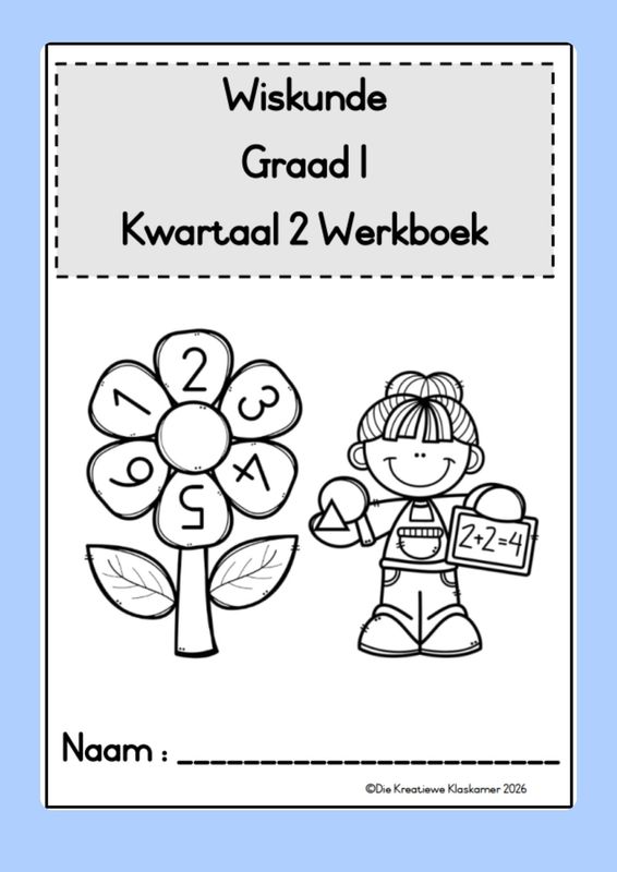 Wiskunde Graad 1 Kwartaal 2 - Beplanning &amp; Werkboek (2026)