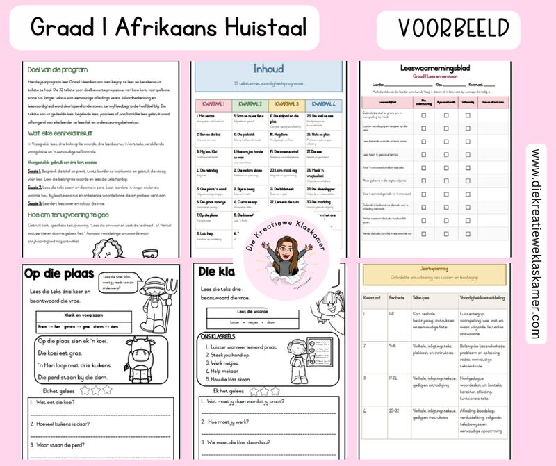 Afrikaans Huistaal Graad 1 - Lees en Verstaan