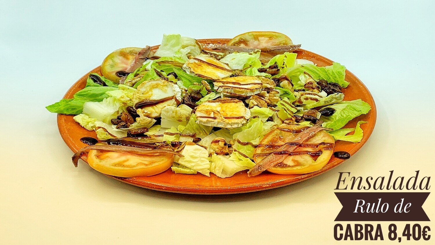 Ensalada de rulo de cabra y nueces Ensalada de rulo de cabra y nueces