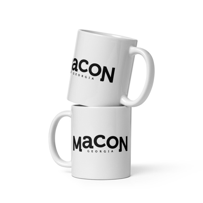 Macon White Glossy Mug