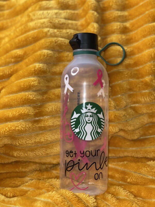 Breast Cancer Starbucks Bottle