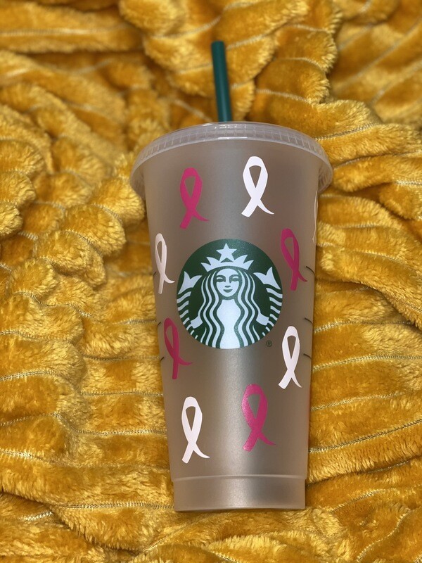 Breast Cancer Starbucks Cold Cup