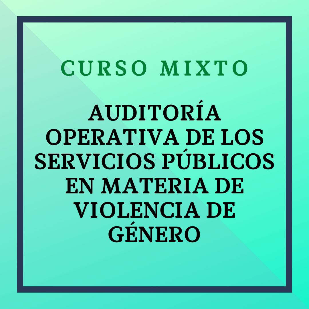 Auditoría Operativa de los Servicios Públicos en materia de
violencia de género. Formación Online: Del 12 de junio al 9 de julio de 2023. Sesión virtual 23 de junio