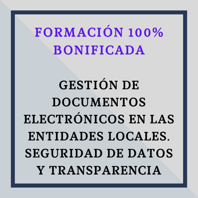 Gestión de documentos electrónicos en las Entidades Locales. Seguridad de datos y transparencia.