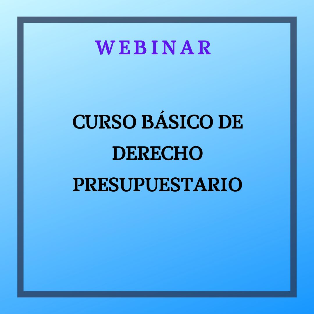 Curso Básico de Derecho Presupuestario. 6 de octubre de 10:00 a 12:00h