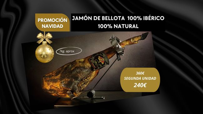 PROMOCIÓN NAVIDAD: Jamón Bellota 100% Ibérico. SEGUNDA UNIDAD 240€