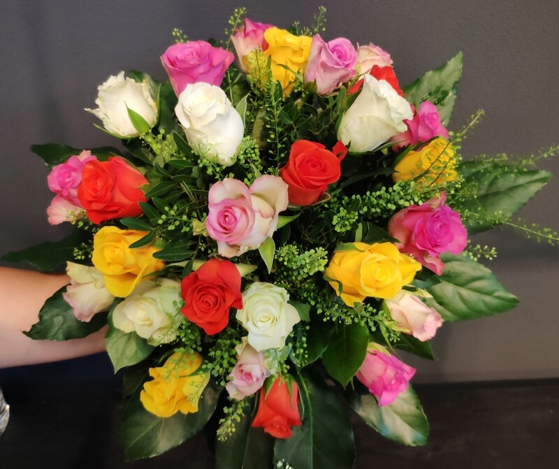 Rosenstrauß &quot;30 bunte Rosen&quot;