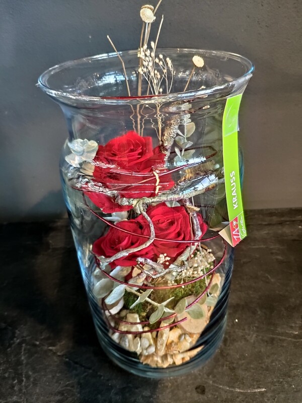 Infinity Rosen rot | Arrangement &quot;Glas 30cm&quot;