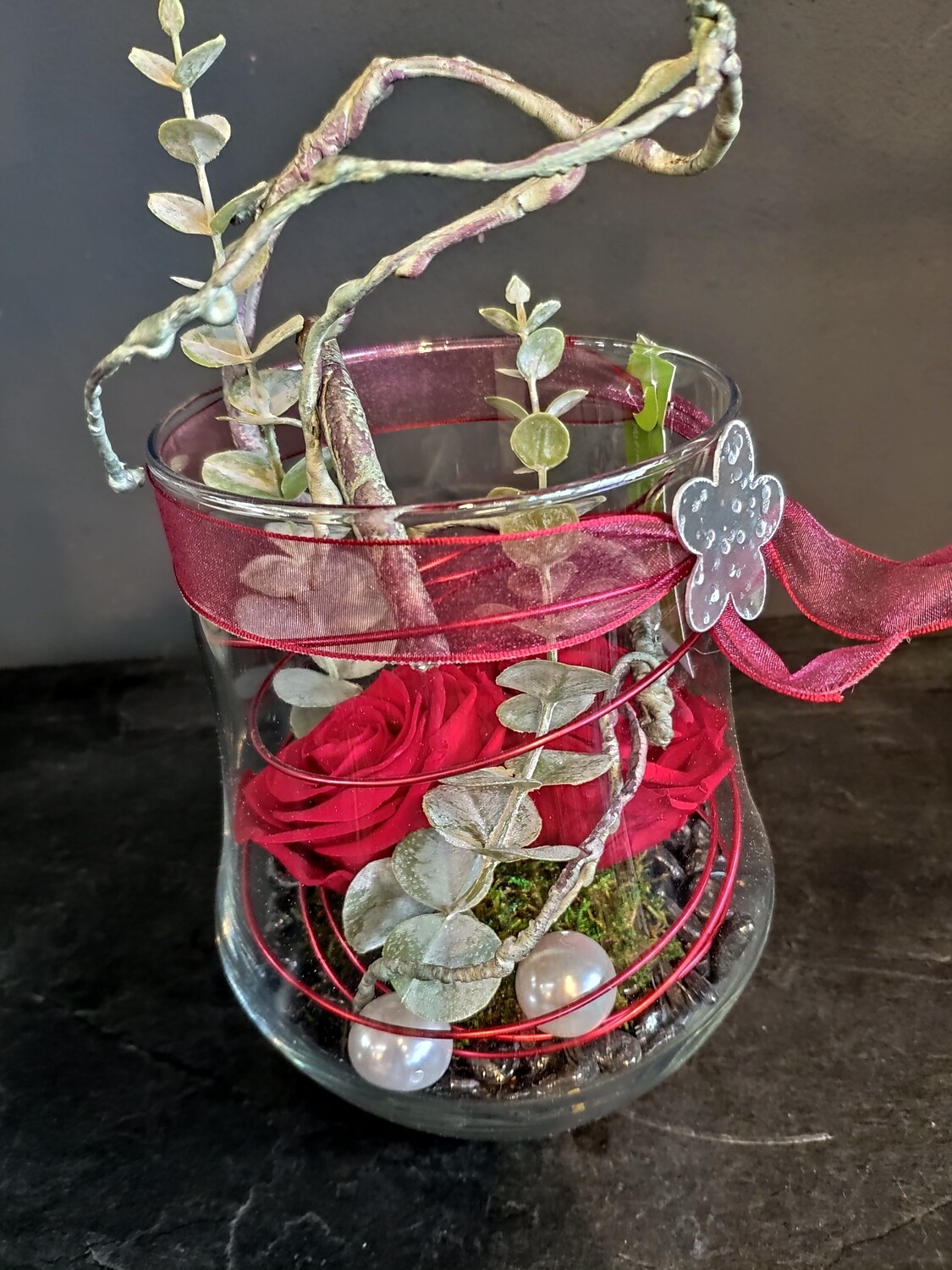 Infinity Rosen rot | Arrangement &quot;Glas 20cm&quot;