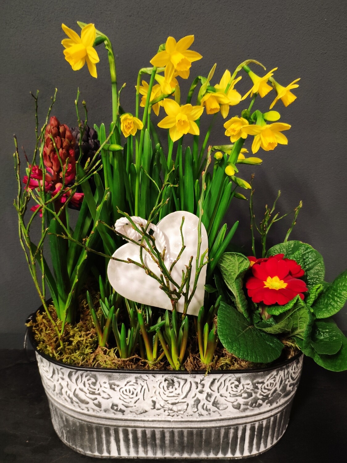 Zinkgefäß 28cm mit Herz