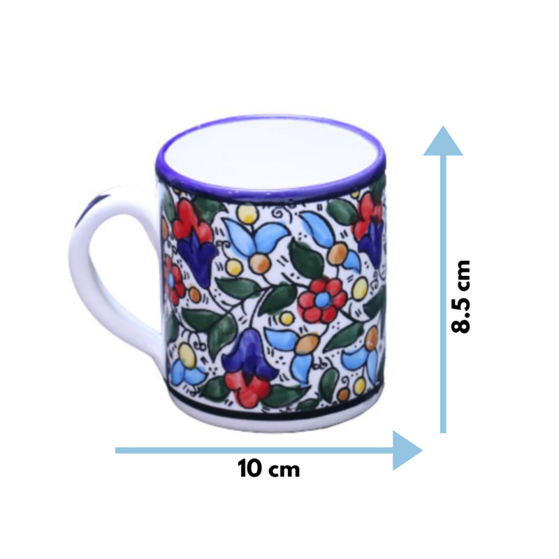 Floral Design Hand Painted Mug Medium