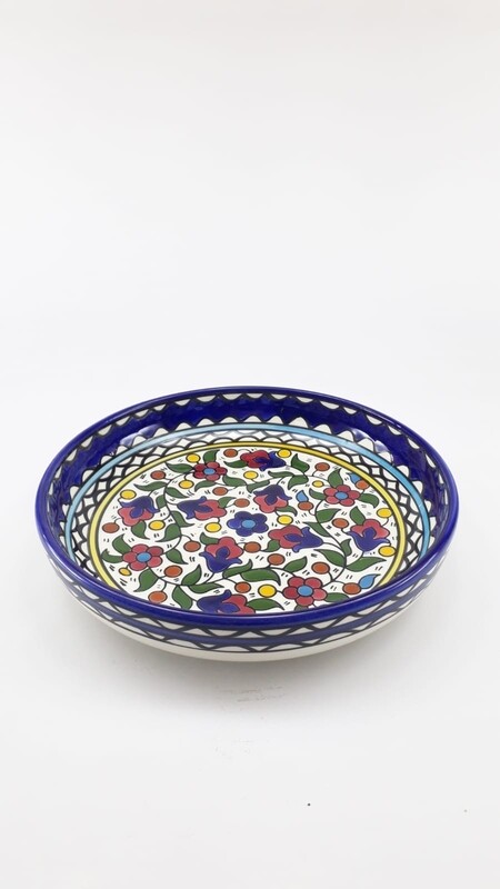 LARGE CERAMIC BOWL HAND PAINTED 23 CM