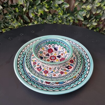 Set of Turquoise Dinner Plates