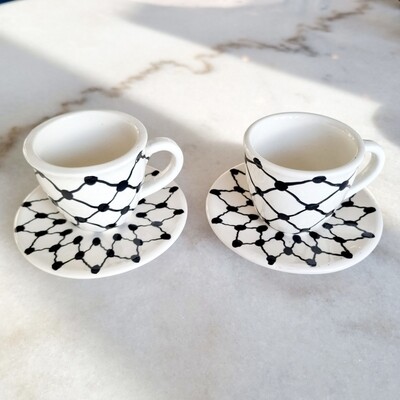 kuffiye coffee cups with saucer palestinian ceramic coffee cup

