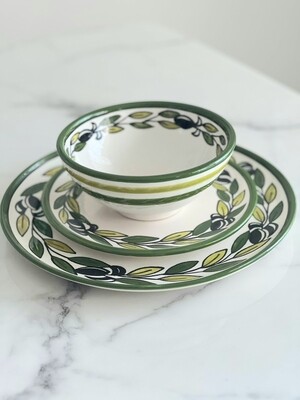 Olive Painted Dinner Set 18 pcs