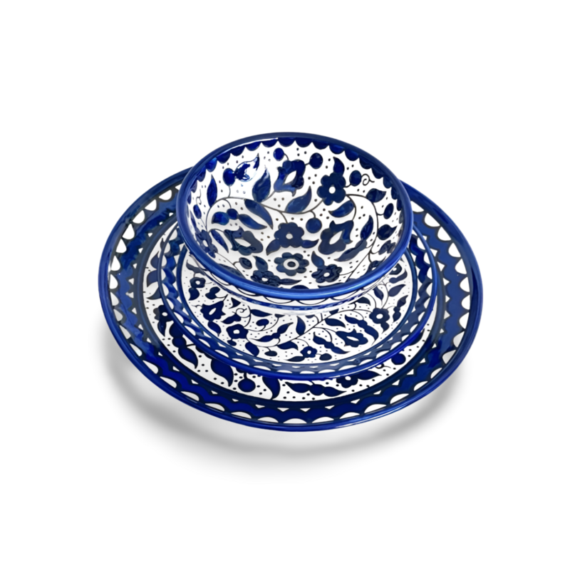 Set of 18 Dinner Plates Royal Blue