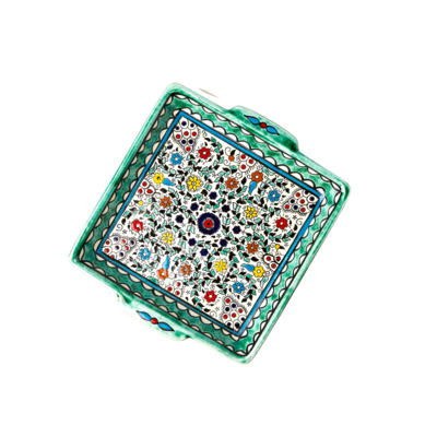 Square serving plate turquoise