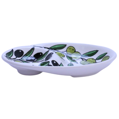 Olive Pattern 2 section Ceramic Plate