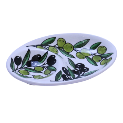 Olive Pattern 2 section Plate