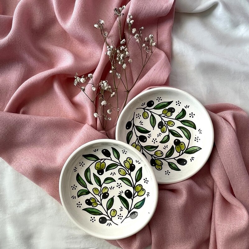 Small Olive Pattern Serving Plate