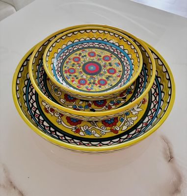 Spring Yellow Plaestinian Ceramic Bowls Set