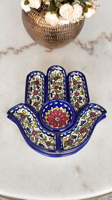 Fatima Hand Serving Plate divided into 6 sections