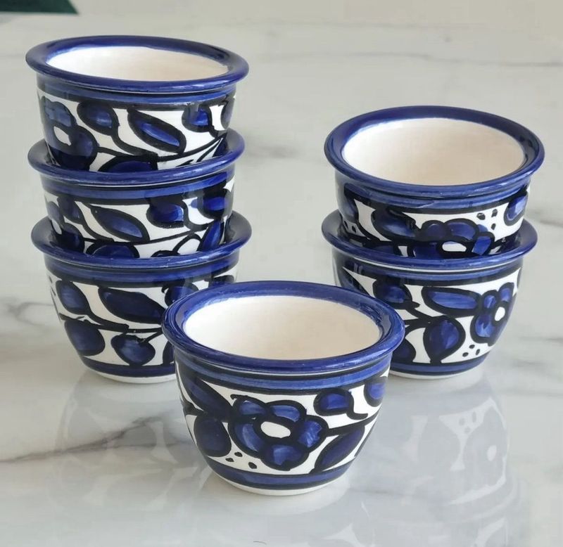 Espresso/Arabic Coffee Cup Blue and White
