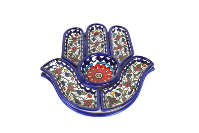 Fatima Hand Serving Plate divided into 6 sections