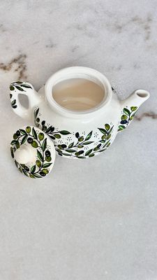 Olive Paint Tea Pot