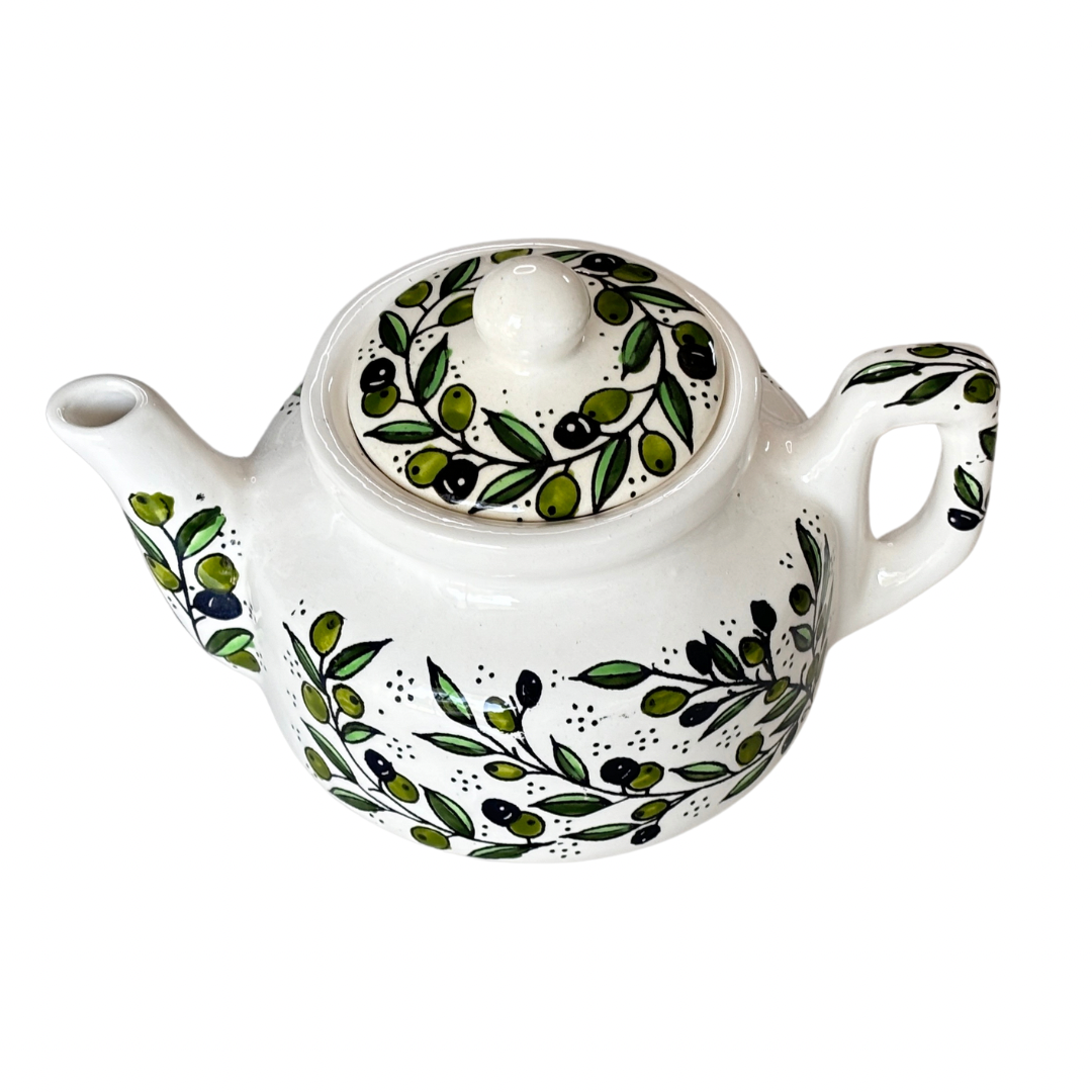 Olive Paint Tea Pot