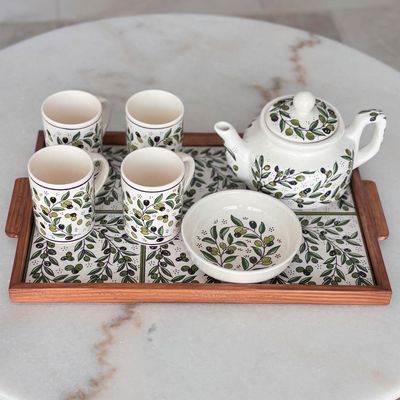 Olive Paint Tea Set