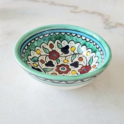 Handmade Turquoise Ceramic Deep Bowl 12 cm