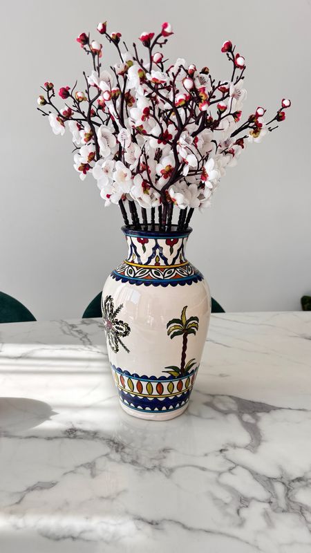 Large Handmade Vase Palm Tree