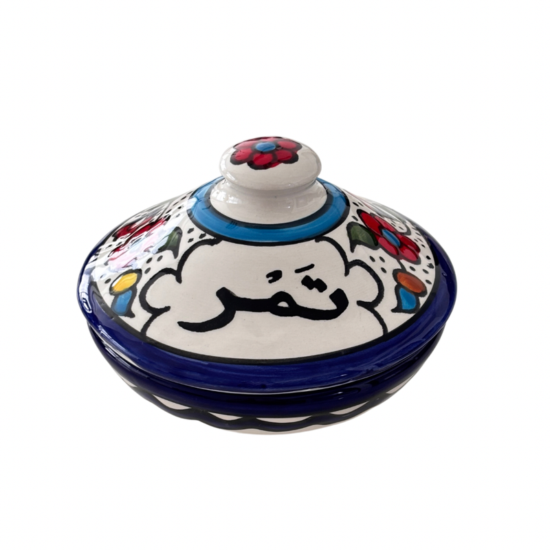 Ceramic Serving Bowl Hand Painted Dates تمر