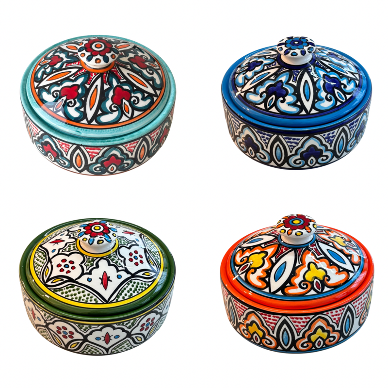 Hand Painted Kuffiya Ceramic Sweet Pot