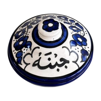 Handmade Ceramic Breakfast bowls Blue and white Floral 