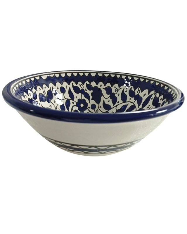 Large salad bowl 25 cm Blue and White