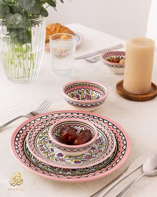 Pink large dinner plate 26 cm