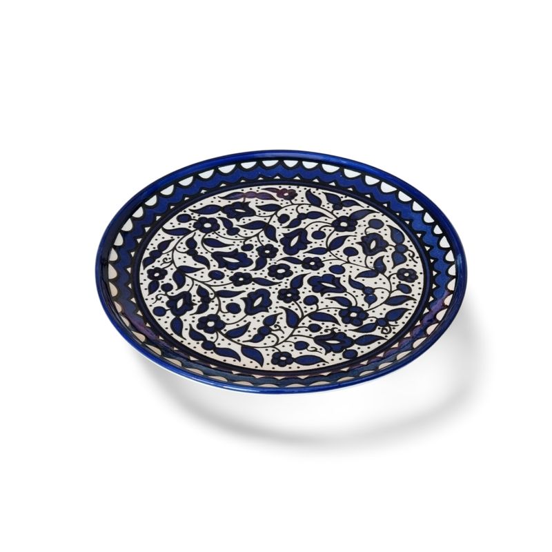 Blue and white Small Dinner Plate made in palestin 