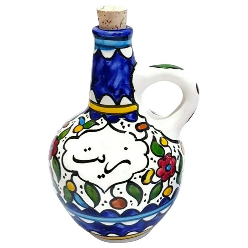 Oil Jug with Cork Stopper a palestinian ceramic