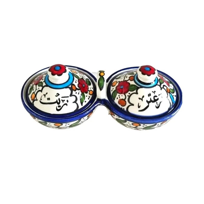 Large Zeit w zaatar Hand Painted Ceramic
