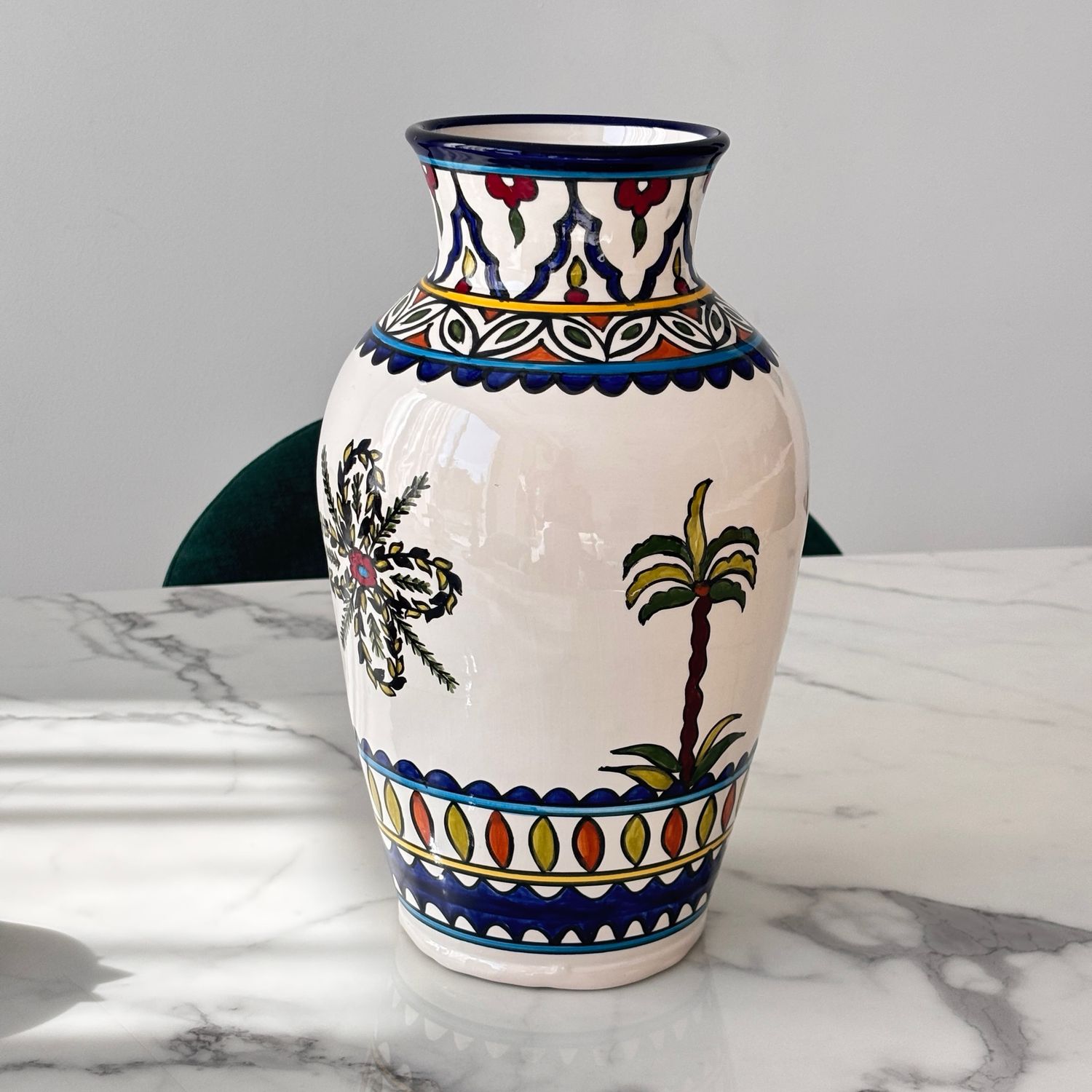 Palestinian Ceramic Vase – Palm Tree, Large, Hand-painted