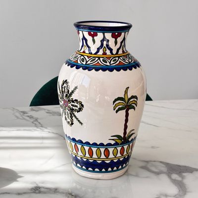 Large Handmade Vase Palm Tree