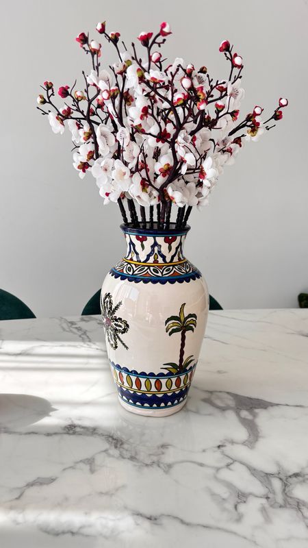 Large Handmade Vase Palm Tree
