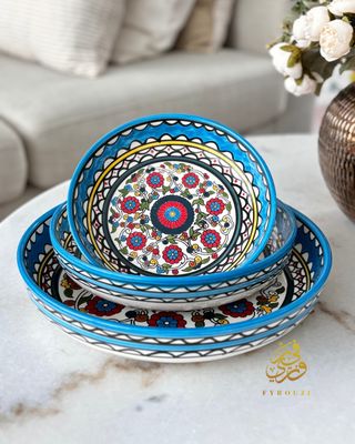 Joyful Artistry Ceramic Bowls Blue