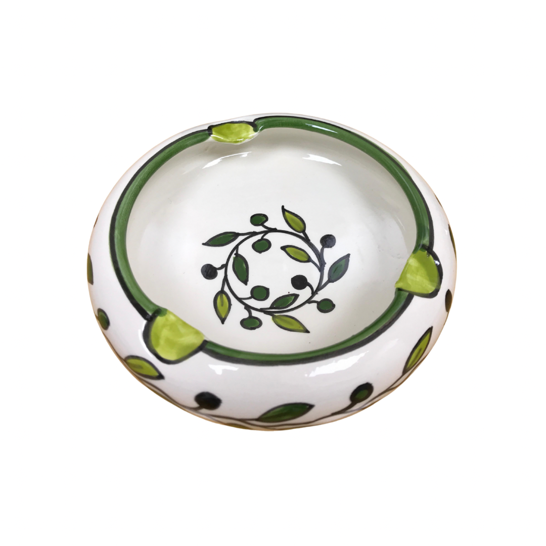 Ashtray Hand Made Green Paint