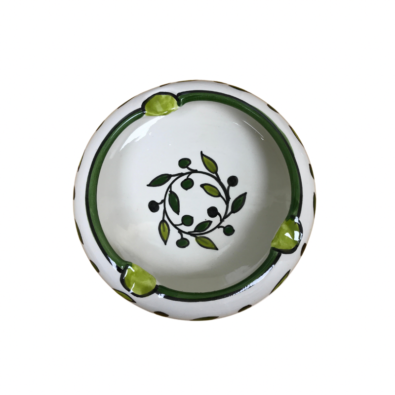 Ashtray Hand Made Green Paint
