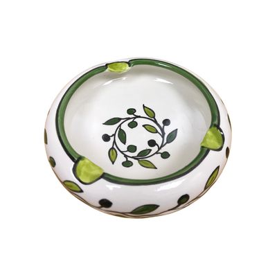 Ashtray Hand Made Green Paint