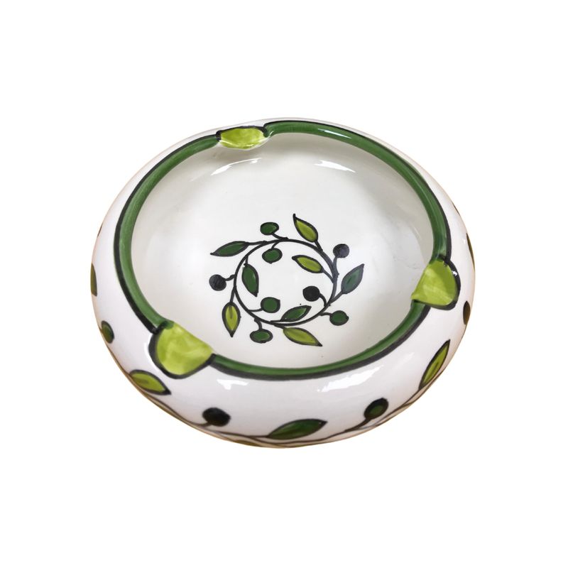 Ashtray Hand Made Green Paint