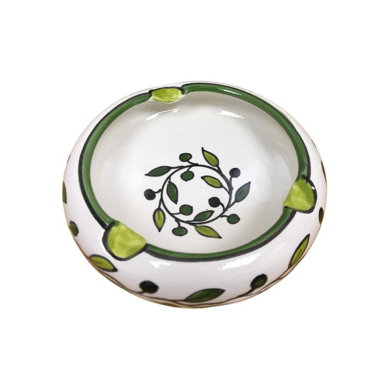 Ashtray Hand Made Green Paint
